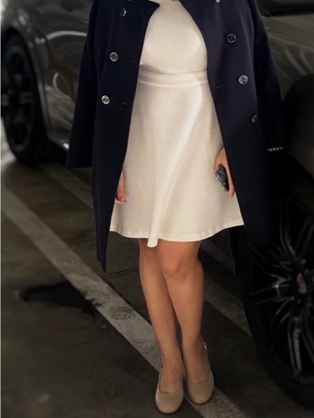 Club Monaco Cream Mini Skirt with A-Line Silhouette